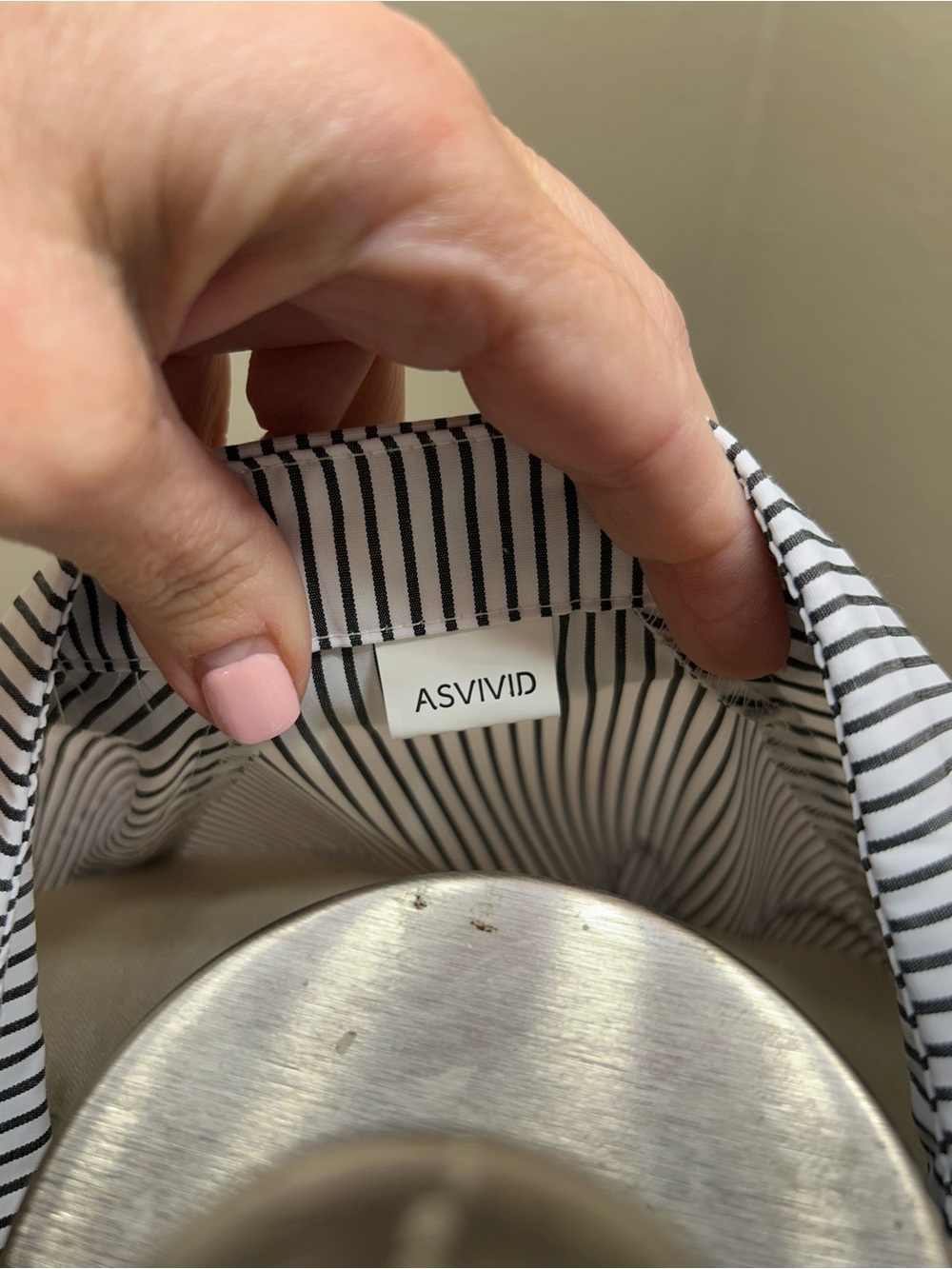 ASVIVID Women’s Black & White Striped Button-Down Shirt